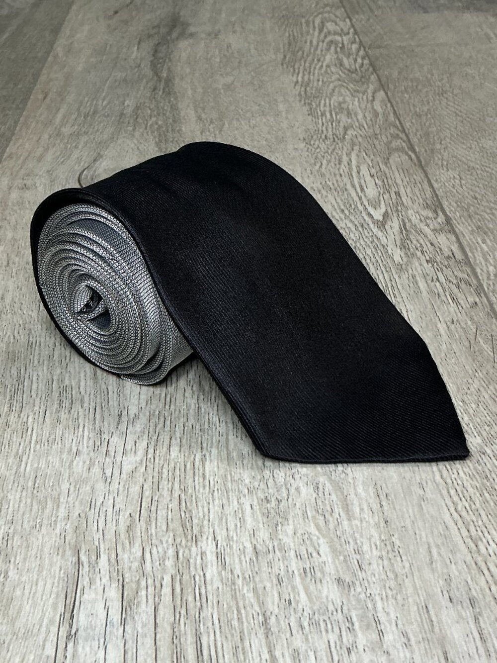 Gianni Versace Silk Tie Black Gray Two Tone